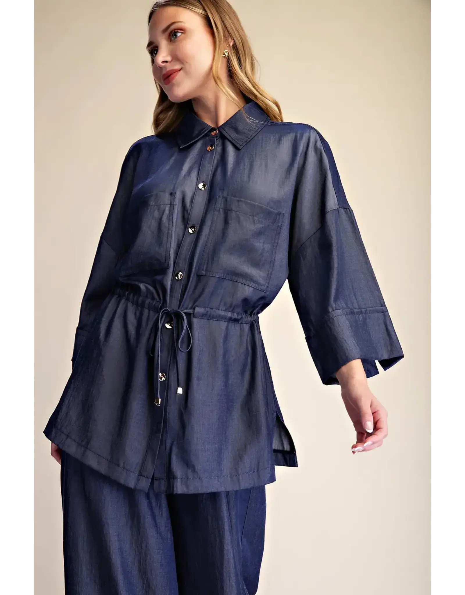 Wren Indigo Adjustable Waist Shirt