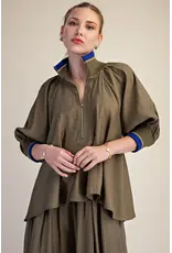 Wilhelmina Fab Flow Olive Blouse