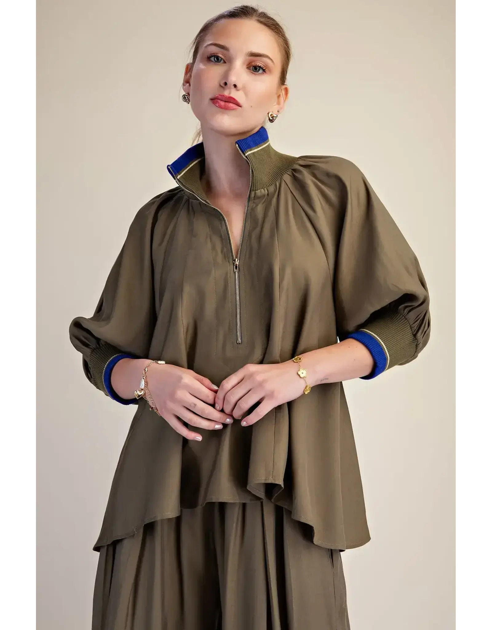Wilhelmina Fab Flow Olive Blouse