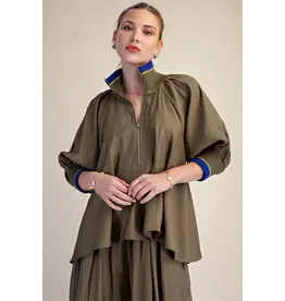Wilhelmina Fab Flow Olive Blouse
