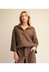 Winston Brown Stripe Top