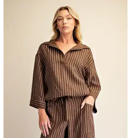 Winston Brown Stripe Top