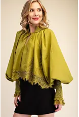 Wylder Olive Lace Blouse