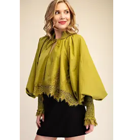 Wylder Olive Lace Blouse