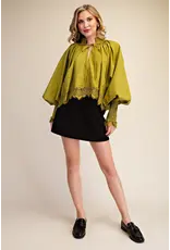 Wylder Olive Lace Blouse