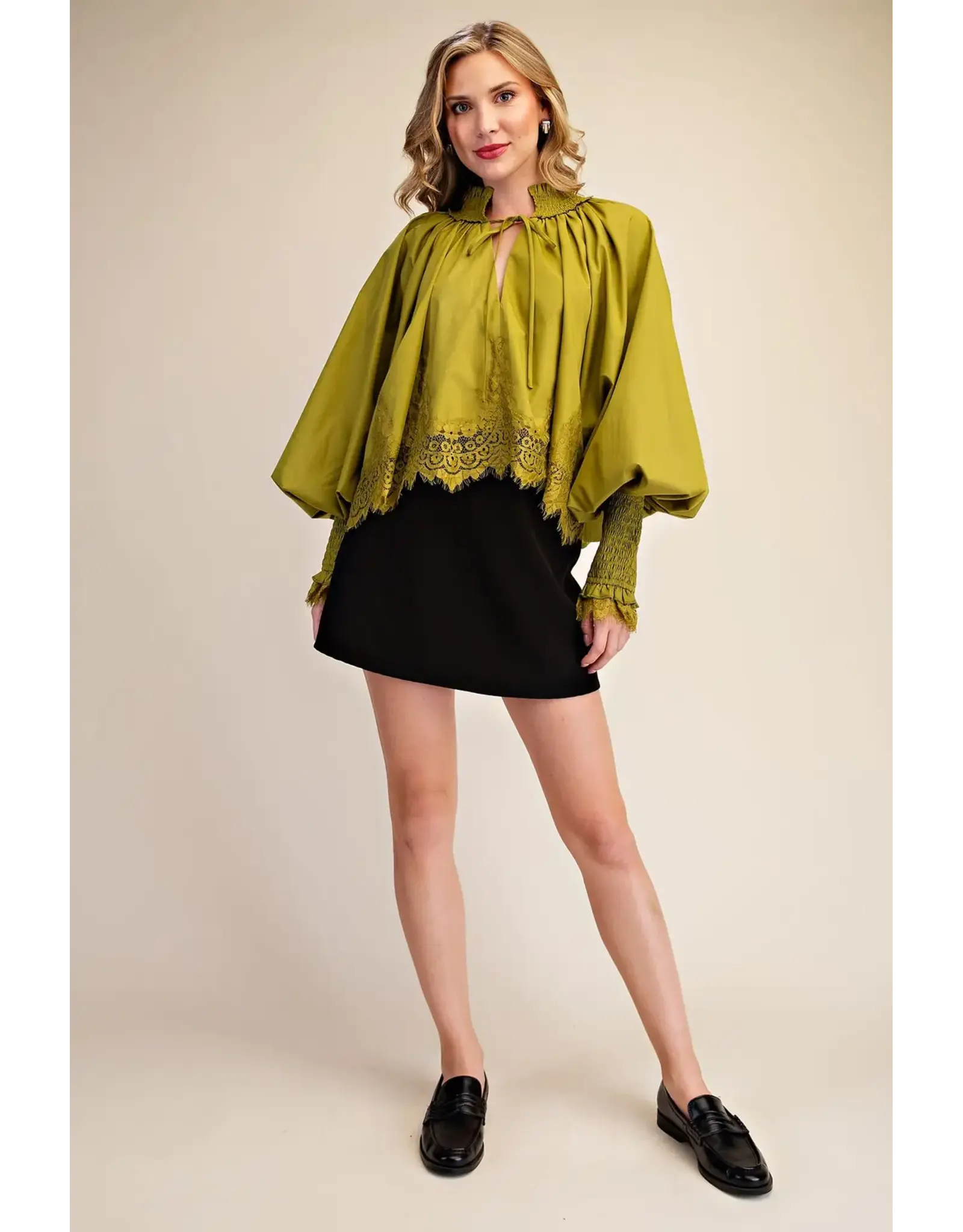 Wylder Olive Lace Blouse