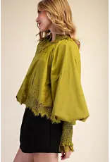 Wylder Olive Lace Blouse