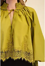 Wylder Olive Lace Blouse