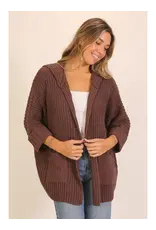 Charlie Chunky Knit Hooded Cream Cardigan