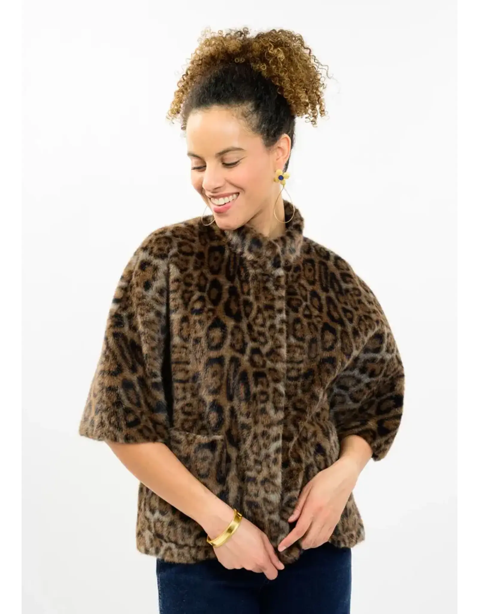 Ivy Jane Ivy Jane Faux Fur Capelet Leopard