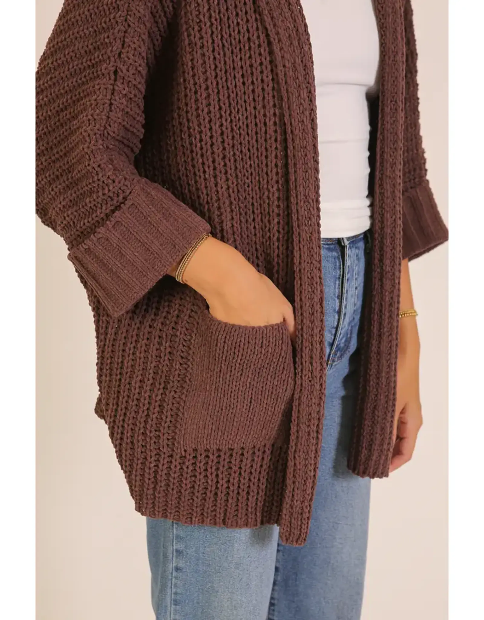 Charlie Chunky Knit Hooded Cream Cardigan