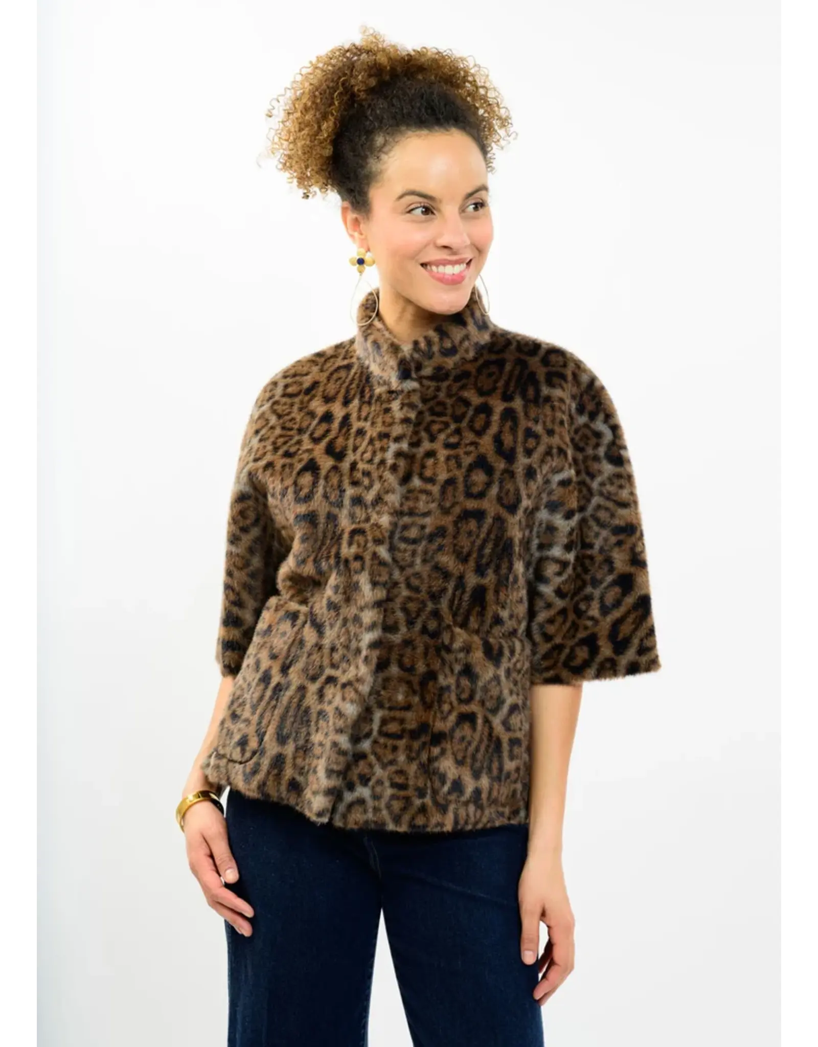 Ivy Jane Ivy Jane Faux Fur Capelet Leopard