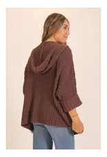 Charlie Chunky Knit Hooded Cream Cardigan