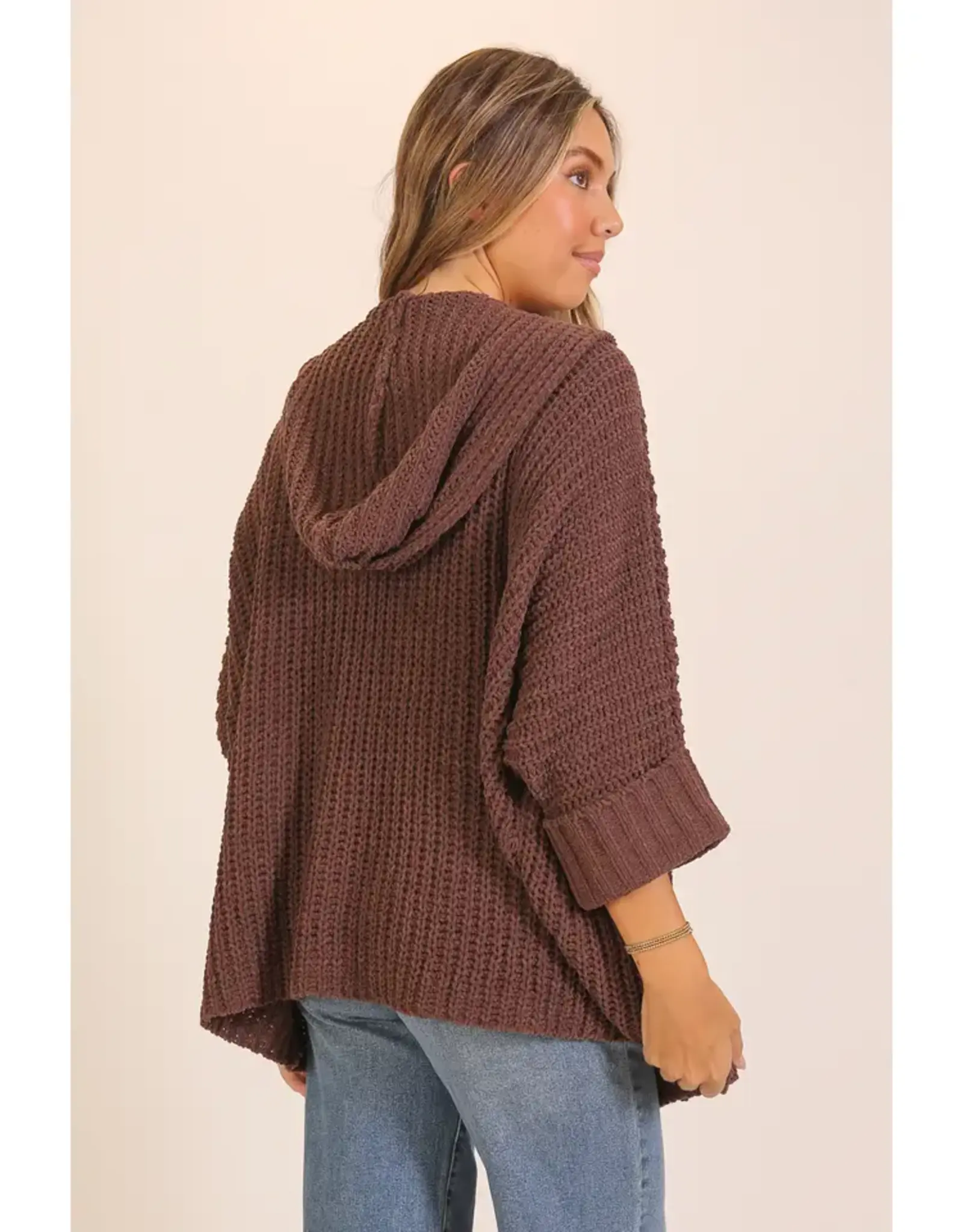 Charlie Chunky Knit Hooded Cream Cardigan