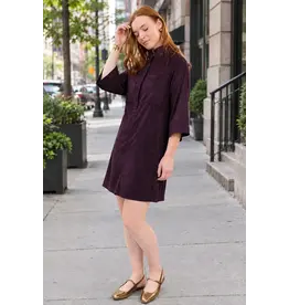 Uncle Frank Uncle Frank Suede Swing Dress Eggplant