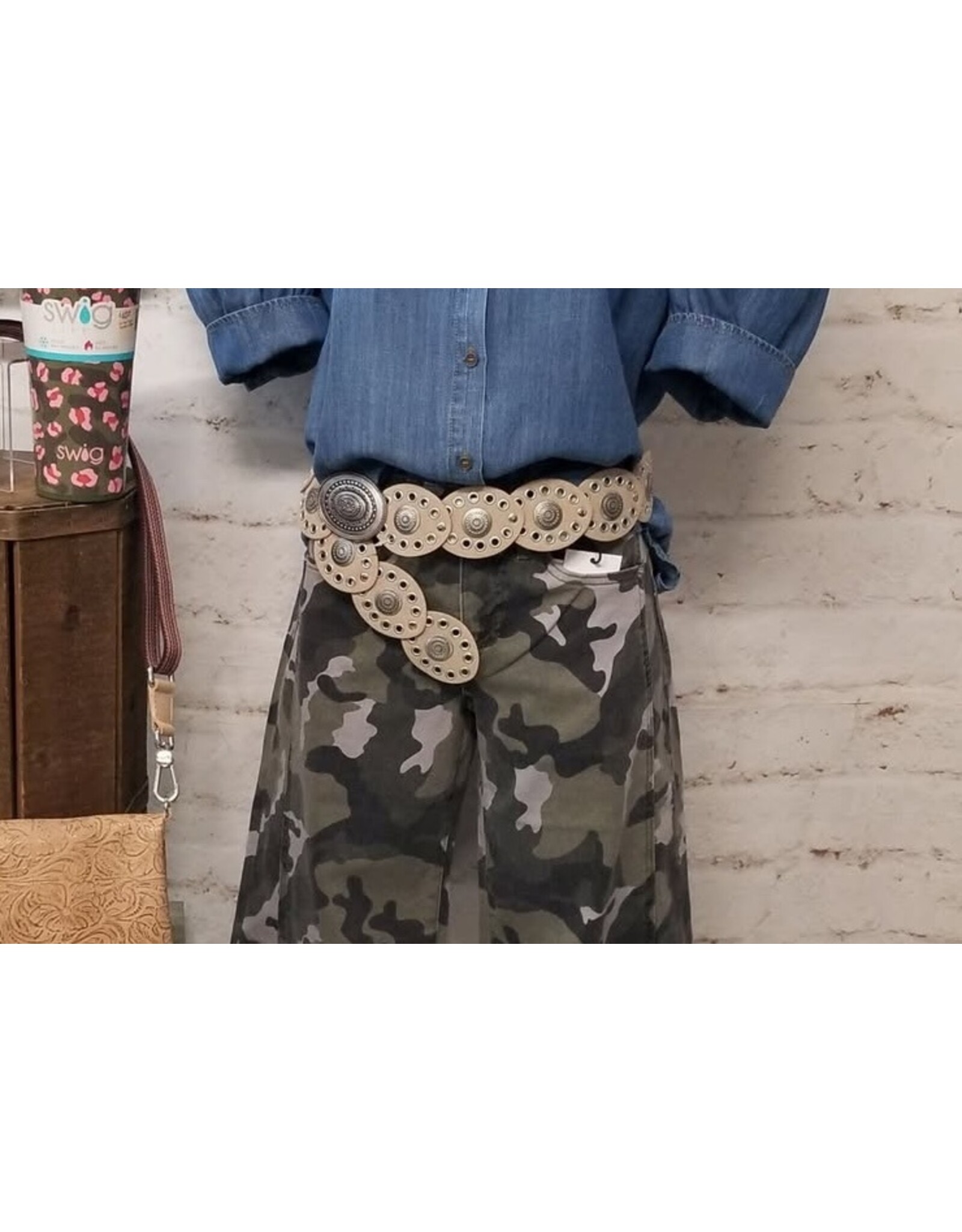 Faux Leather Concho Belt