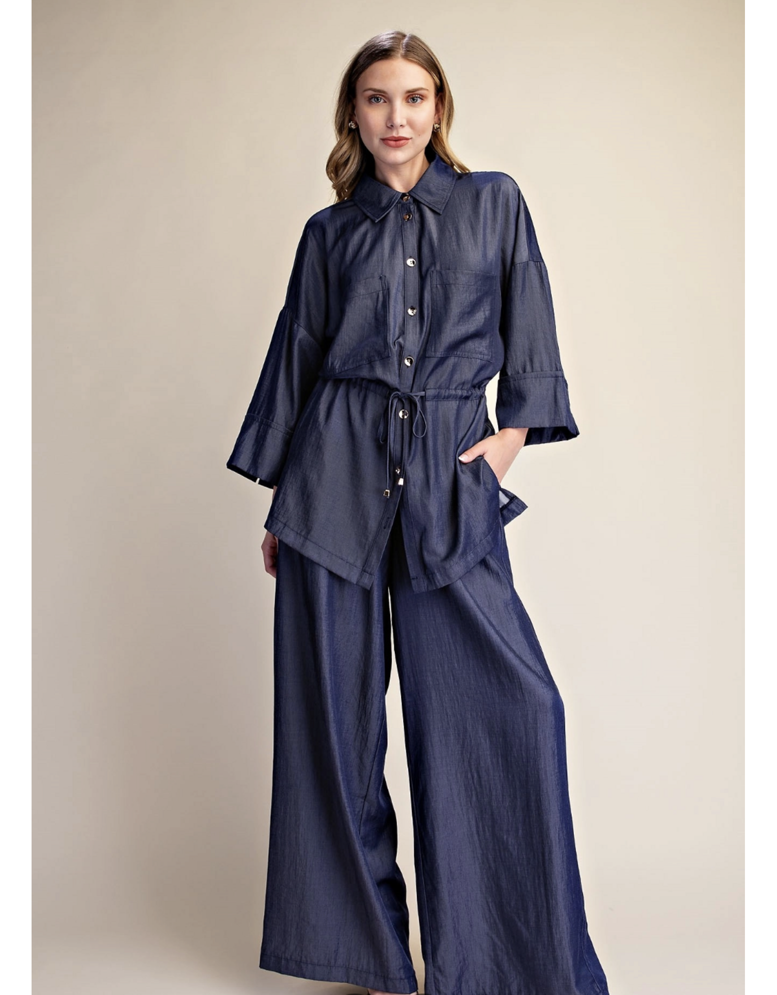 Wren Indigo Adjustable Waist Shirt