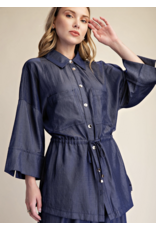 Wren Indigo Adjustable Waist Shirt