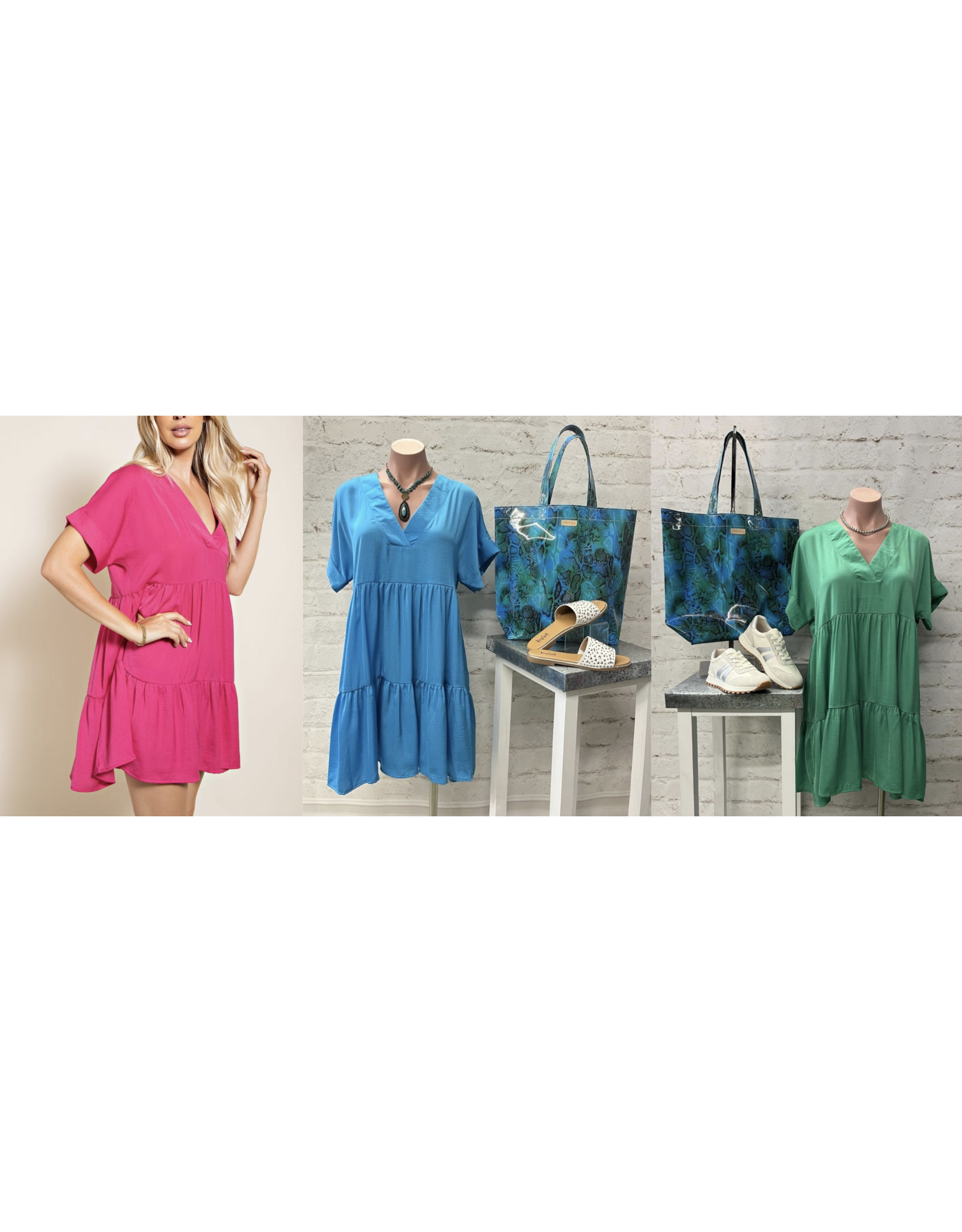 Brittany Silky Tiered Dress