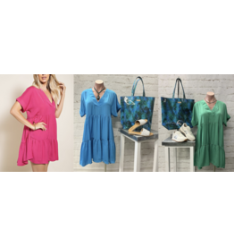 Brittany Silky Tiered Dress