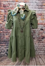 Natasha Olive Shirt Dress
