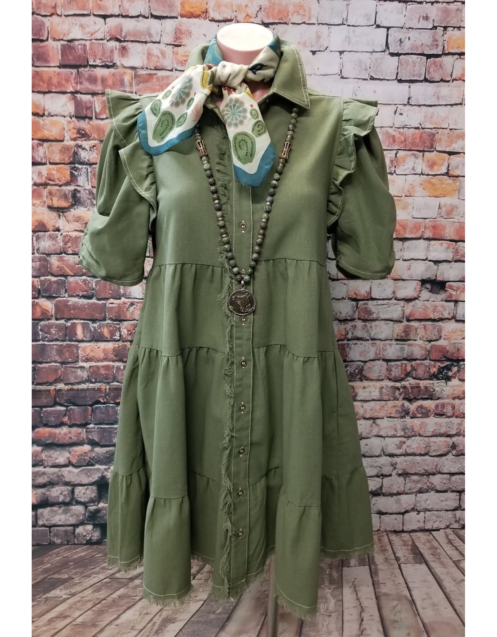 Natasha Olive Shirt Dress