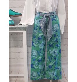 Monica Floral Ankle Crop Pant Green Mix