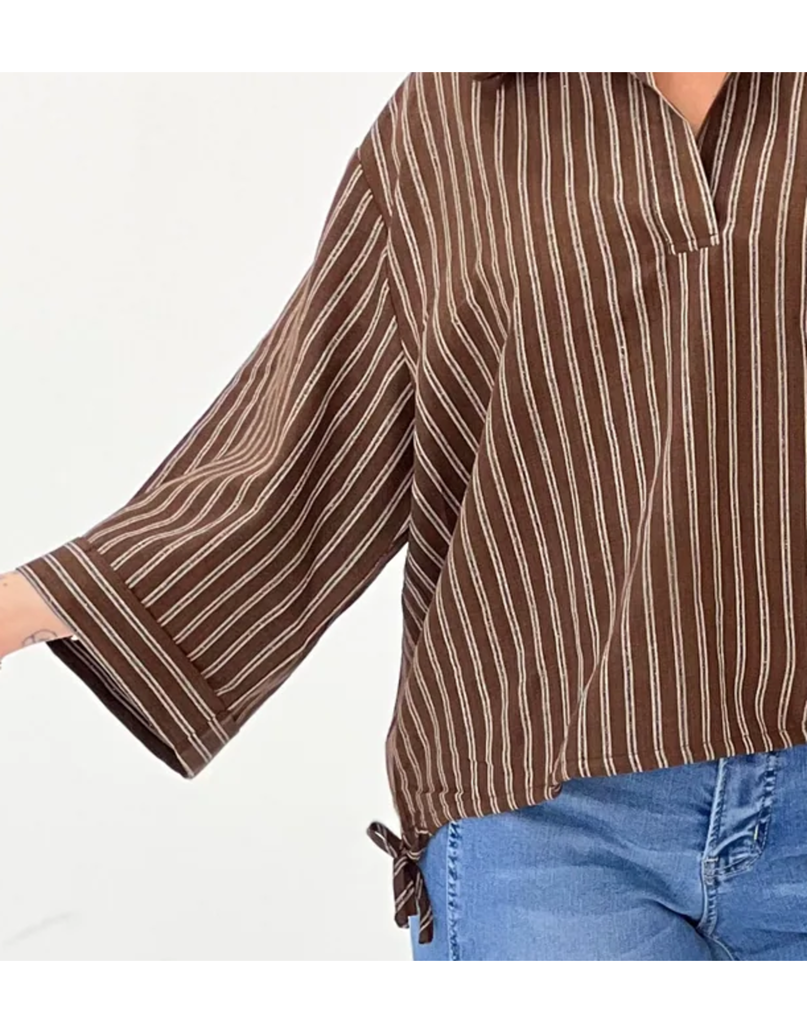 Winston Brown Stripe Top
