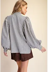 Wyatt Blue Stripe Bow Shirt