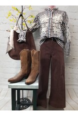 Farah Embroidered Gingham Blouse
