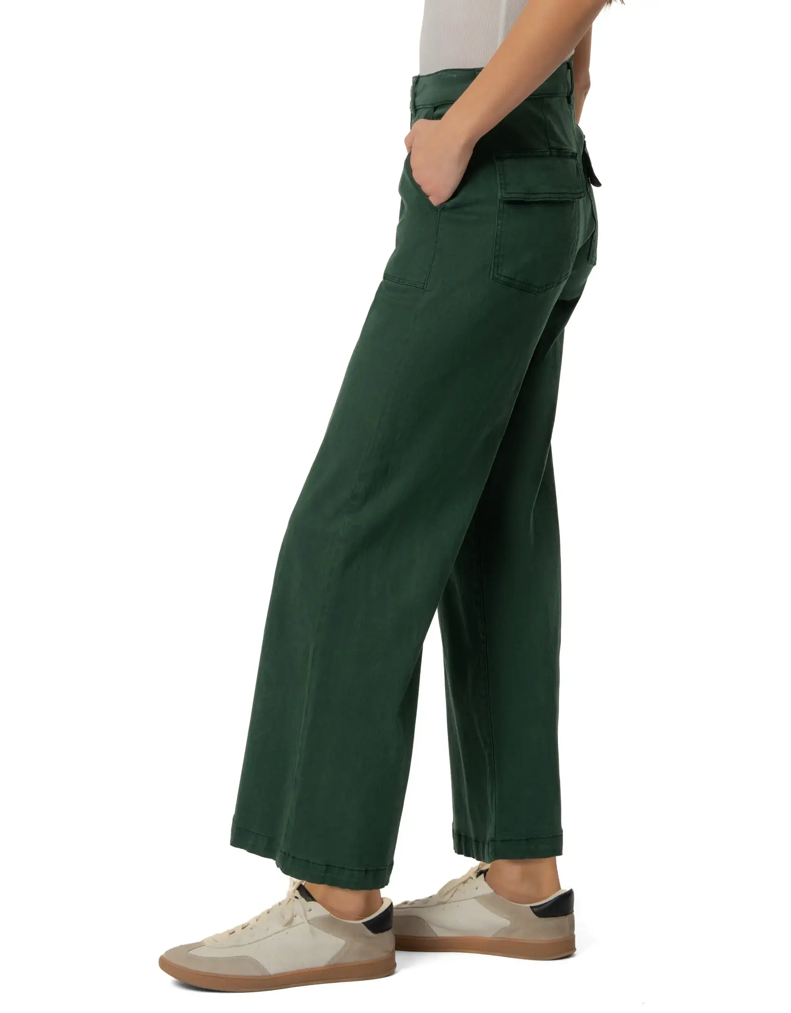 Kut from the Kloth / STS Blue KUT Meg High Rise Wide Leg pant w/ Double Flap Pocket Evergreen