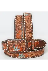 Hand Tooled Leather Belt Flying Dove & Floral Western