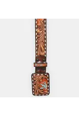 Hand Tooled Leather Belt Flying Dove & Floral Western