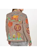 Western Grey Embroidered Blazer