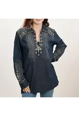 Silver Stud Blue Denim Tunic