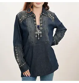 Silver Stud Blue Denim Tunic