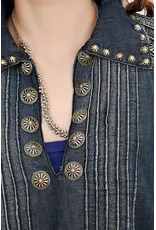 Silver Stud Blue Denim Tunic