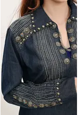 Silver Stud Blue Denim Tunic