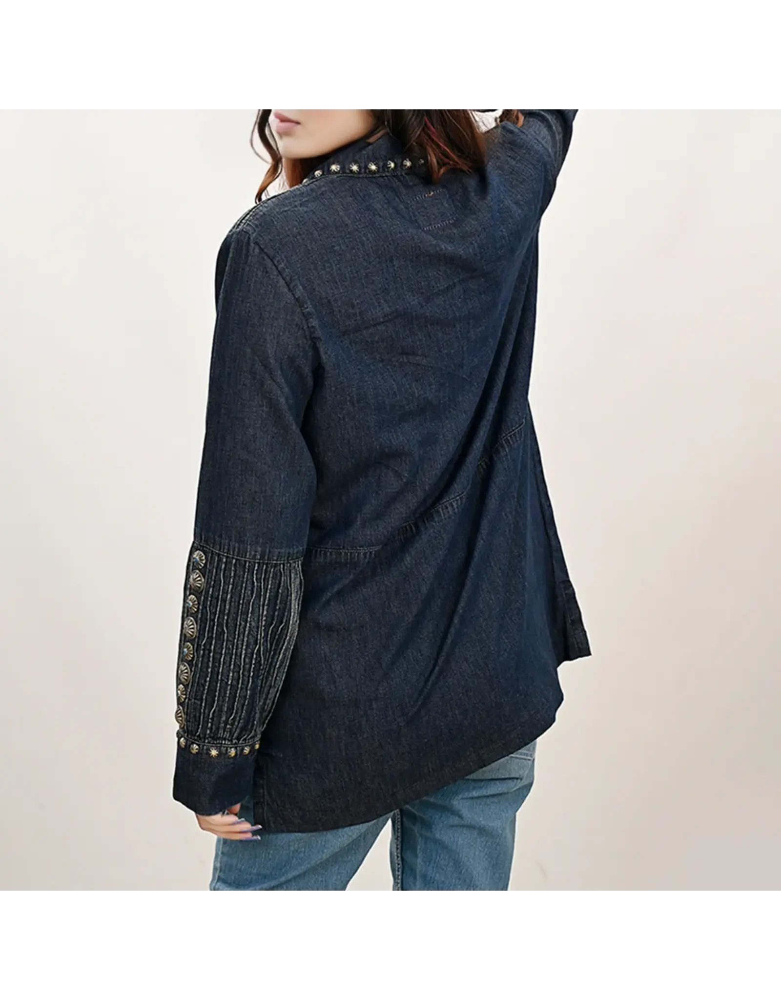 Silver Stud Blue Denim Tunic