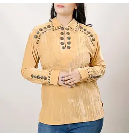 Silver Stud Antique Ivory Velvet Tunic