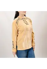 Silver Stud Antique Ivory Velvet Tunic
