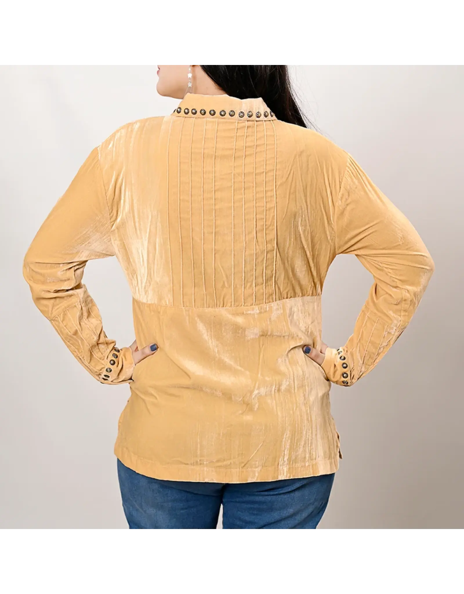 Silver Stud Antique Ivory Velvet Tunic