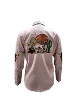 Western Blush Pink Embroidered Shirt
