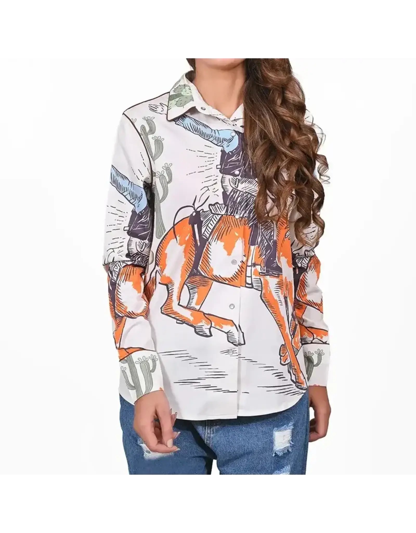 Western Bronc Rider Satin Cotton Shirt