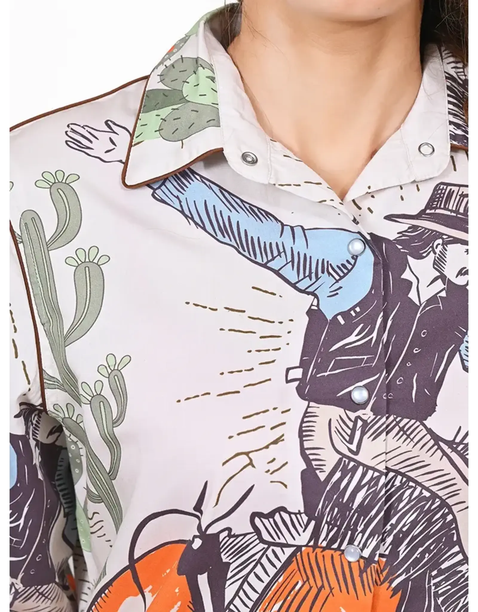 Western Bronc Rider Satin Cotton Shirt