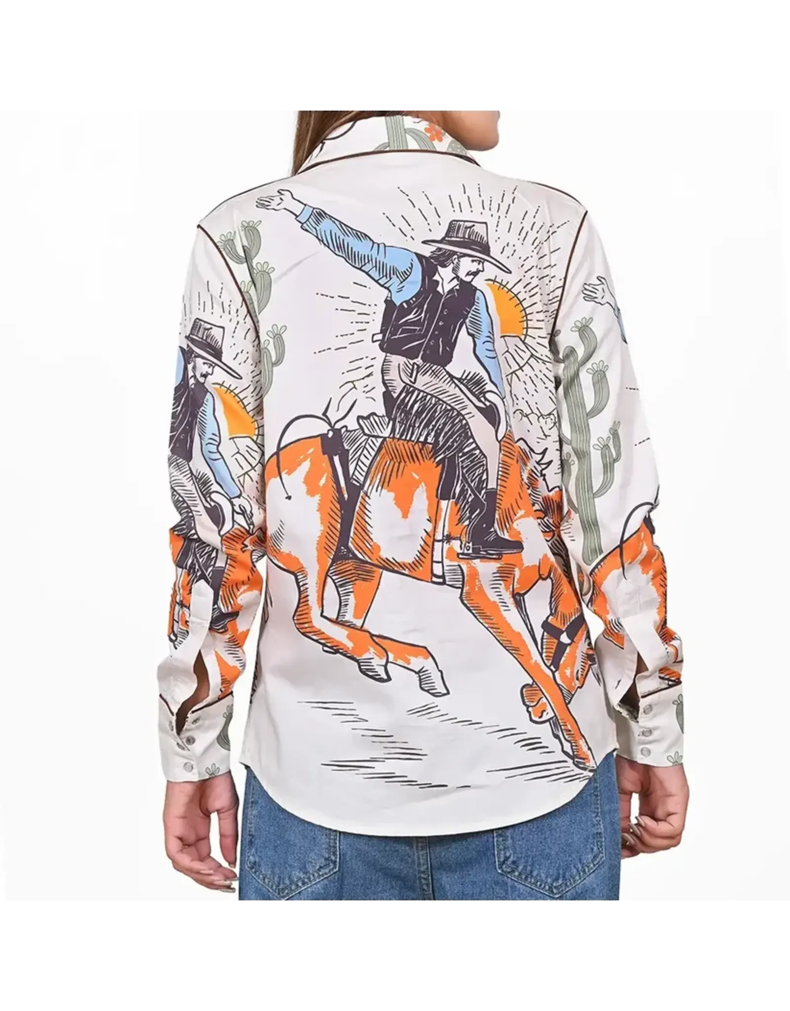 Western Bronc Rider Satin Cotton Shirt