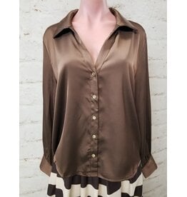Winsome Silky Brown Blouse