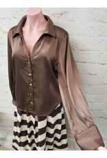 Winsome Silky Brown Blouse