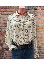Skull & Horseshoe Long Sleeve Pearl Snap