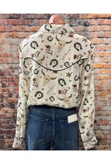 Skull & Horseshoe Long Sleeve Pearl Snap